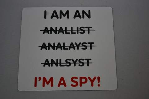 Mousepad Analyst Spy Mispelled