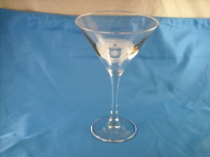 Gls Martini Etch Logo Clear DISC