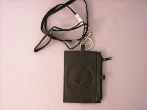 Badge Holder Deb Logo Lthr Blk