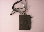 Badge Holder Deb Logo Lthr Blk